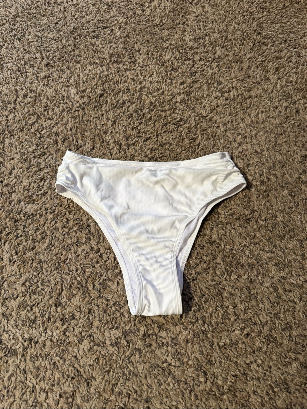 Zaful White Ribbed Bikini Bottom